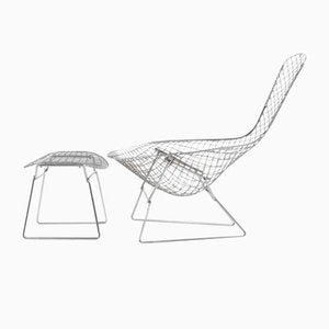 Bird Chair with Ottoman by H. Bertoia for Knoll International & De Coene, 1950s, Set of 2-VT-731896