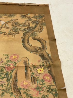 Birds and Nature Painting on Scroll Paper, China, 19th Century-UR-1388935