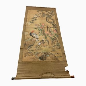 Birds and Nature Painting on Scroll Paper, China, 19th Century-UR-1388935