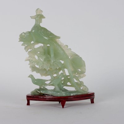 Birds and Peonies Sculpture in Jade-VMM-1793274