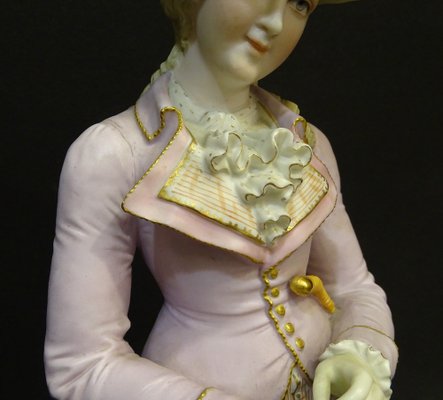 Biscuit Porcelain Figure of Lady, Sitzendorf, 1800s-NUC-1332135