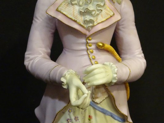 Biscuit Porcelain Figure of Lady, Sitzendorf, 1800s-NUC-1332135