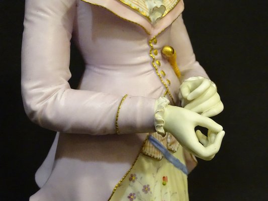 Biscuit Porcelain Figure of Lady, Sitzendorf, 1800s-NUC-1332135