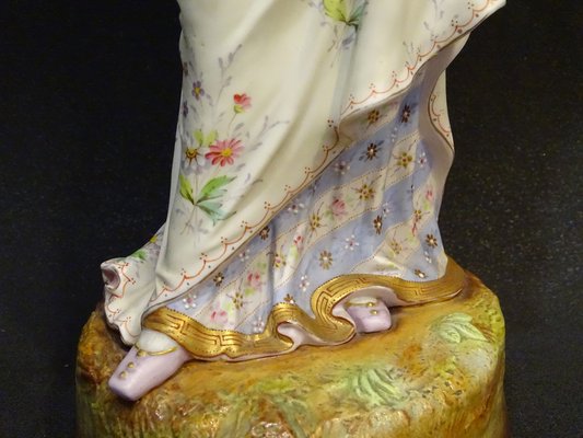 Biscuit Porcelain Figure of Lady, Sitzendorf, 1800s-NUC-1332135