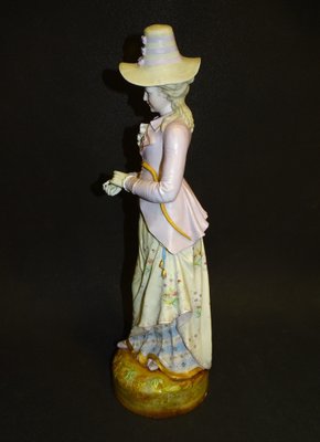 Biscuit Porcelain Figure of Lady, Sitzendorf, 1800s-NUC-1332135