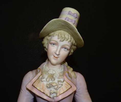 Biscuit Porcelain Figure of Lady, Sitzendorf, 1800s-NUC-1332135