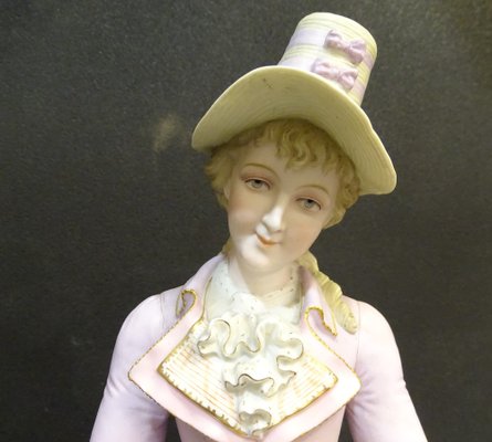 Biscuit Porcelain Figure of Lady, Sitzendorf, 1800s-NUC-1332135