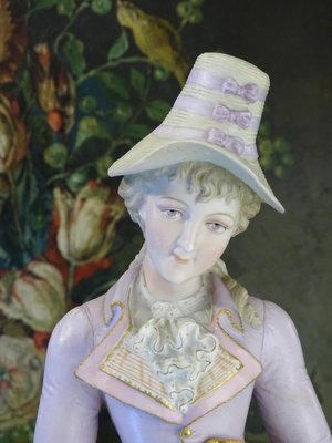 Biscuit Porcelain Figure of Lady, Sitzendorf, 1800s-NUC-1332135