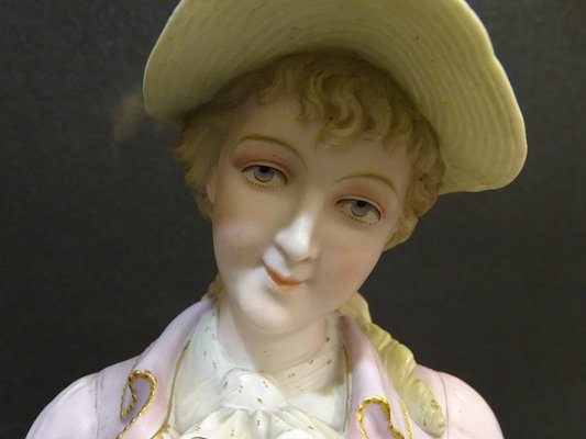 Biscuit Porcelain Figure of Lady, Sitzendorf, 1800s-NUC-1332135