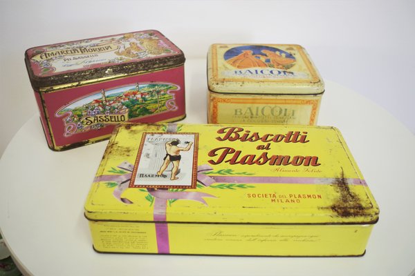 Biscuit Tins, 1960s, Set of 3-KNM-941705