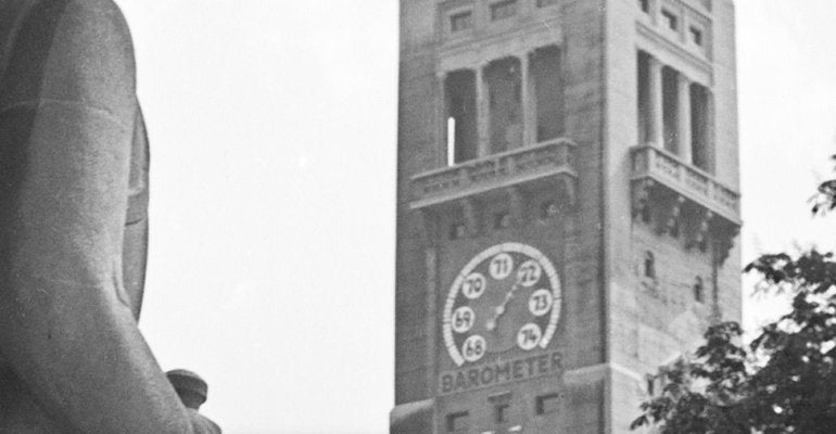 Bismarck Monument View to Deutsches Museum, Munich Germany, 1937-DYV-988717