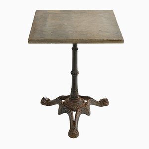 Bistro Table in Cast Iron and Stone-NQ-1015186