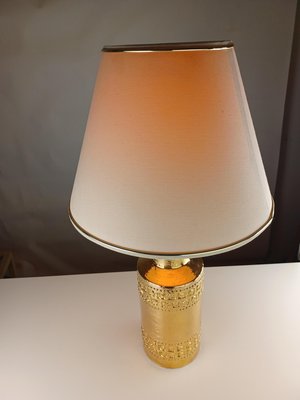 Bitossi Gold Glazed Table Lamp with Decorative Hand Incised Bands from Bitossi, 1960s-VVO-1990375