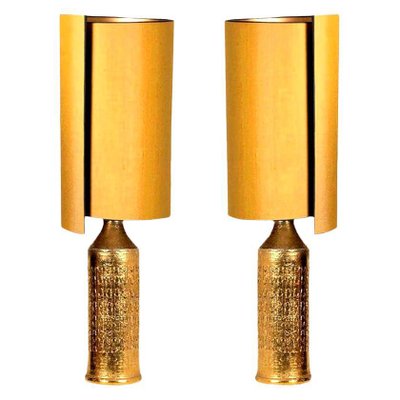 Bitossi Lamps for Bergboms with Custom Made Shades by René Houben, Set of 2-VDW-991426