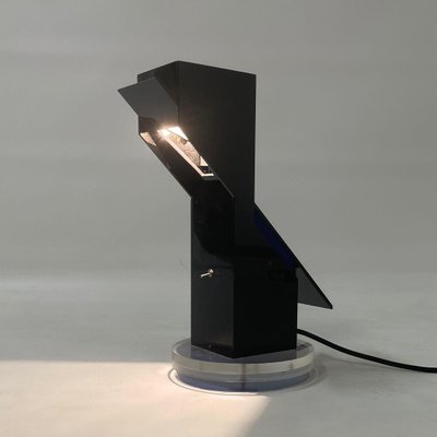 Black Acrylic Glass Table Lamp, 1980s-ZT-1146075