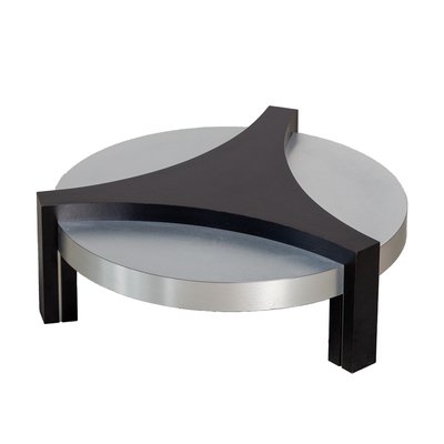 Black and Aluminum Low Table, 1970s-YI-1130917