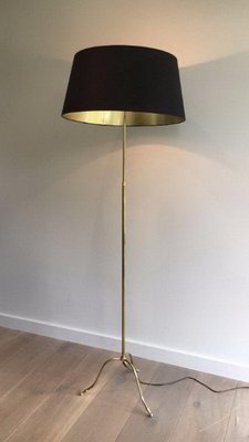 Black and Golden Brass Parquet Lamp, 1940s-BA-1365775