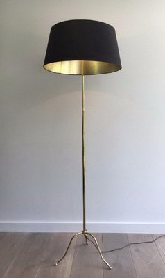 Black and Golden Brass Parquet Lamp, 1940s-BA-1365775