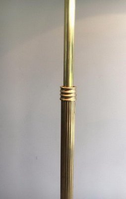 Black and Golden Brass Parquet Lamp, 1940s-BA-1365775