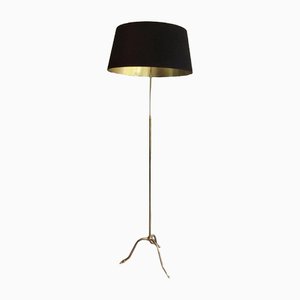 Black and Golden Brass Parquet Lamp, 1940s-BA-1365775