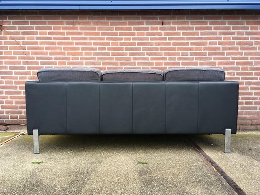 Black and Grey Leather and Fabric Sofa from De Sede, 1980s-LL-1377354