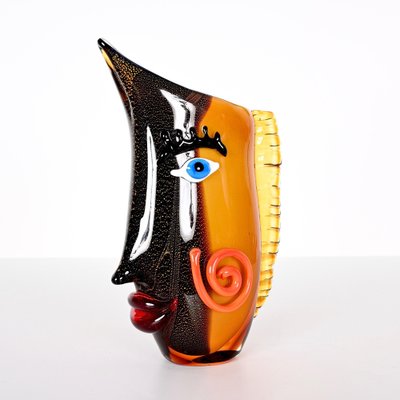 Black and Orange Sommerso Murano Glass Vase by Mario Badioli, 1980s-JDR-1355702