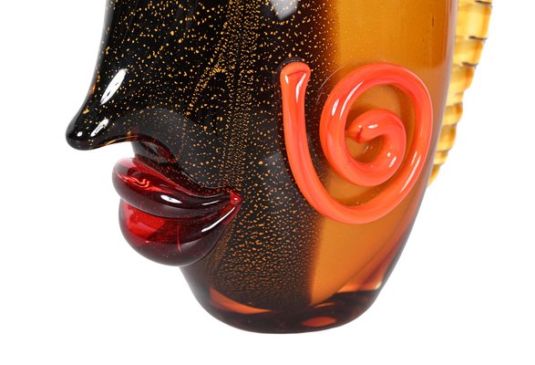 Black and Orange Sommerso Murano Glass Vase by Mario Badioli, 1980s-JDR-1355702