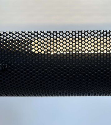 Black and Perforated Tubular Metal Wall Lights from Parscot, France, 1980, Set of 2-KAI-2035456