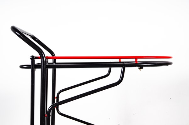 Black and Red Bar Cart in the Style of Yrjo Kukkapuro for Avarte, 1980s-VLO-1000313