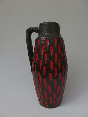 Black and Red Ceramic Fat Lava Vase from Scheurich, 1960s-EY-626979