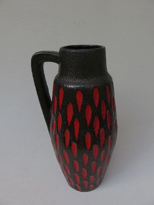 Black and Red Ceramic Fat Lava Vase from Scheurich, 1960s-EY-626979