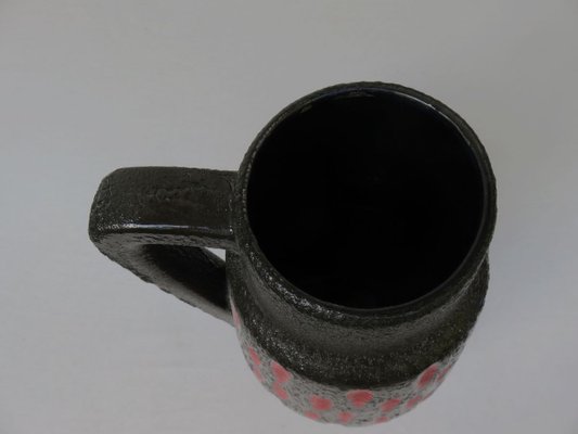 Black and Red Ceramic Fat Lava Vase from Scheurich, 1960s-EY-626979