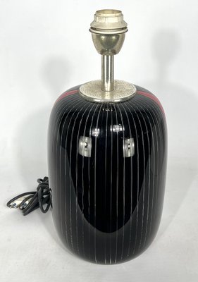 Black and Red Murano Glass Table Lamp from VeArt, 1970s-OT-1313274