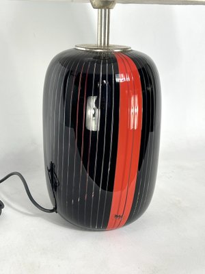 Black and Red Murano Glass Table Lamp from VeArt, 1970s-OT-1313274