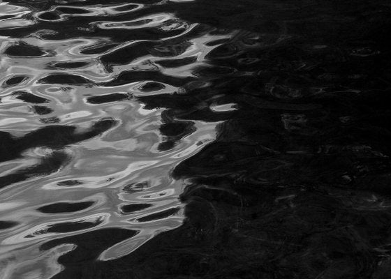 Black and White Abstract Giclée of Black Sea Rhythms Movements, Nautical Night 2020-RWC-811283