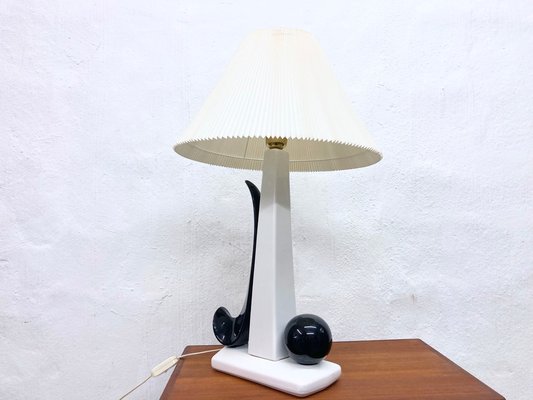 Black and White Ceramic Table Lamp, 1970s-AET-2034651