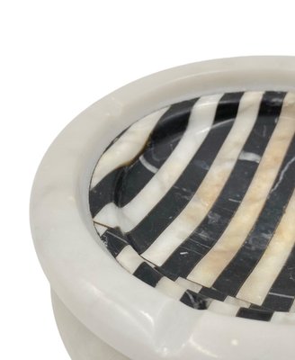 Black and White Marble Inlays Ashtray, 1970s-TXN-1771130