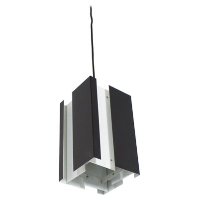 Black and White Metal Pendant Lamp by Jan Hoogervorst for Anvia, 1960s-QT-1263293