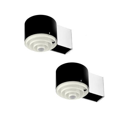 Black and White Metal Wall Sconces from Novalux France, 1950s, Set of 2-XT-1394032