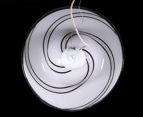 Black and White Murano Glass Pendant Lamp, Mid-20th Century-ZCI-1379751