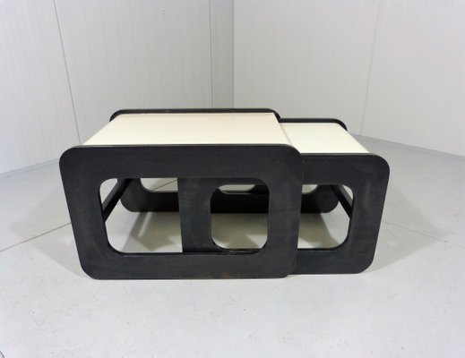 Black and White Side Tables, 1960s, Set of 2-TU-1449811