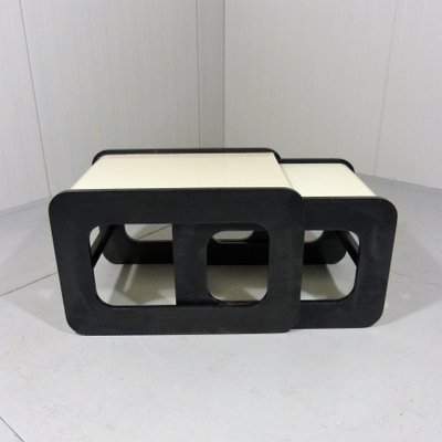 Black and White Side Tables, 1960s, Set of 2-TU-1449811