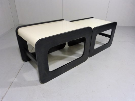 Black and White Side Tables, 1960s, Set of 2-TU-1449811