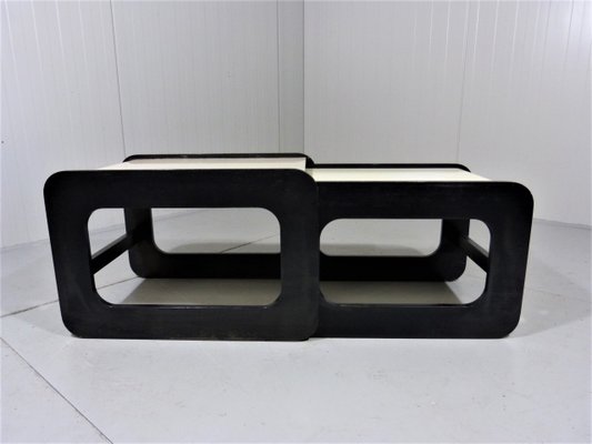 Black and White Side Tables, 1960s, Set of 2-TU-1449811