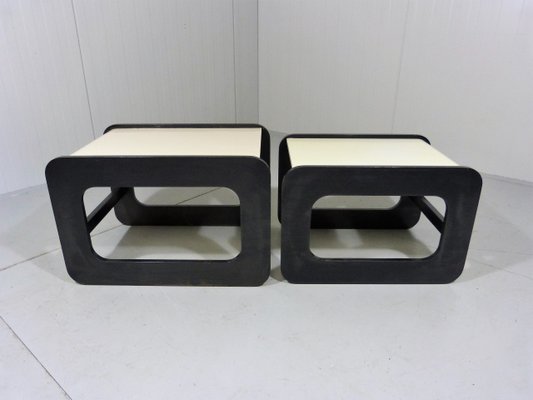 Black and White Side Tables, 1960s, Set of 2-TU-1449811