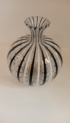 Black and White Transparent Glass Vase by Archimede Seguso, Italy, 1970s-TKR-1819381