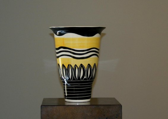 Black and Yellow Ceramic Vase-TEP-1234641