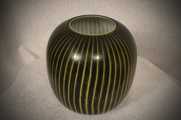 Black and Yellow Murano Art Glass Vase, 1950s-UH-1819498