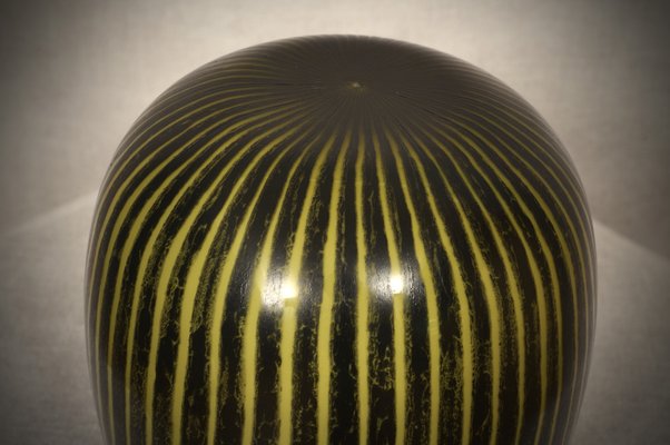 Black and Yellow Murano Art Glass Vase, 1950s-UH-1819498