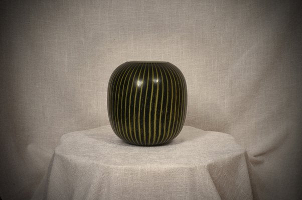 Black and Yellow Murano Art Glass Vase, 1950s-UH-1819498